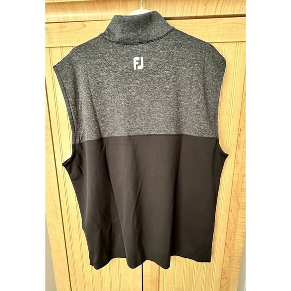 FootJoy Mens Golf Heather Yoke Half-Zip Vest Performance Black Size Large NEW - Picture 2 of 6